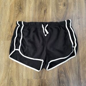 Topshop Pajama Shorts Small 6 Lounge Wear Black Thermal 2" Inseam Short